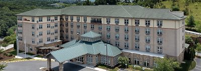 Hilton Garden Inn exterior building aerial view