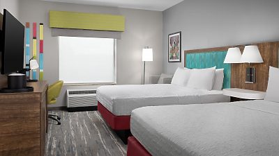 Hotel room with two queen beds